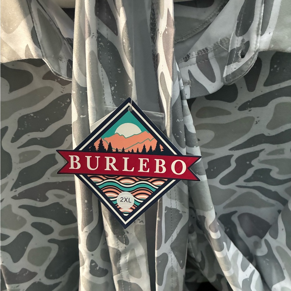 BURLEBO Camouflage Gray and White Polo Shirt - Picture 2 of 4